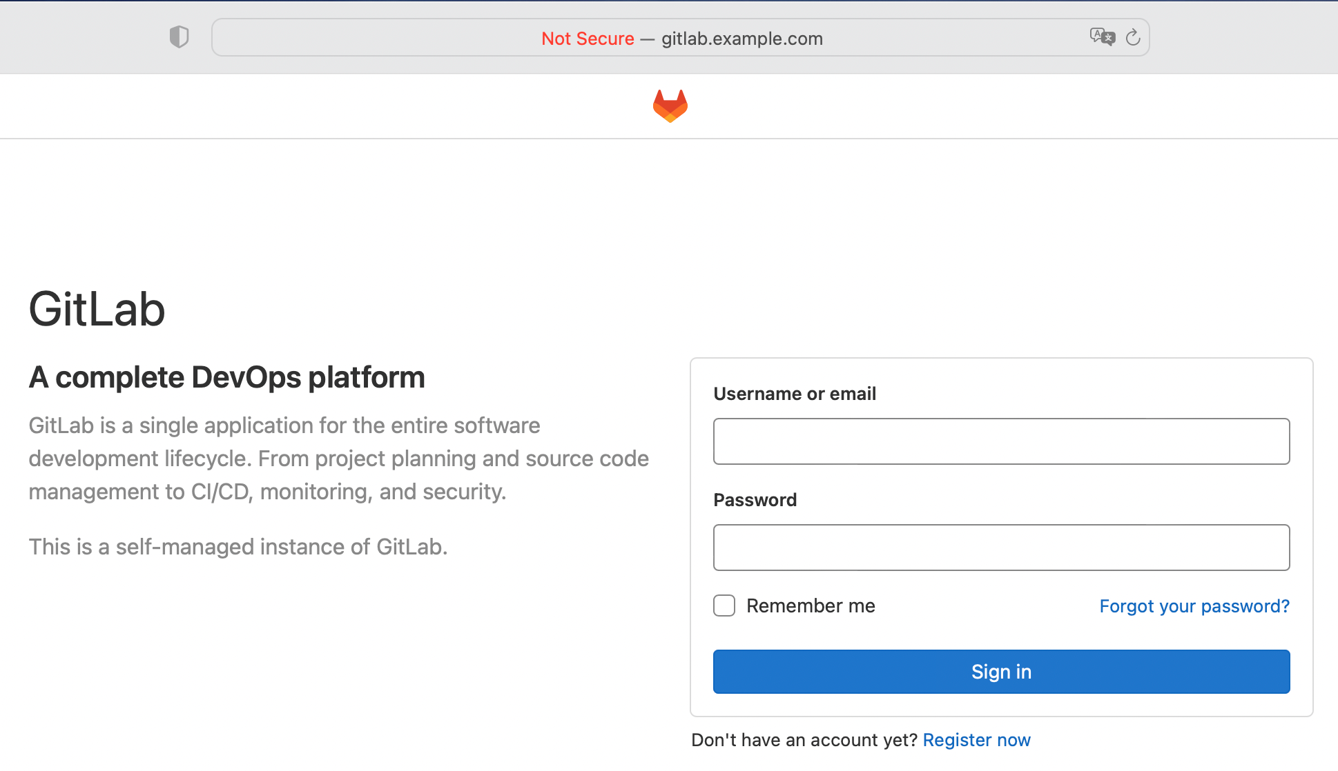 GitLab 登录界面